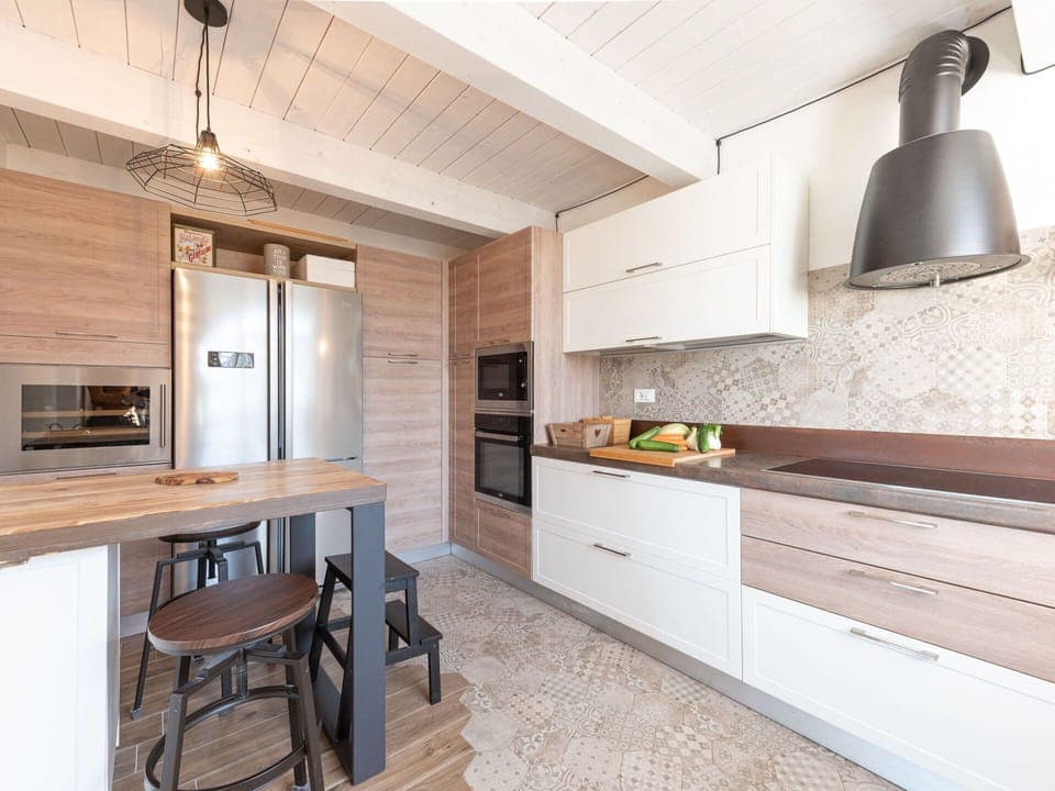 Cabinetry, Countertop, Furniture, Table, Property, Wood, Kitchen, Lighting, Kitchen Appliance, Interior Design