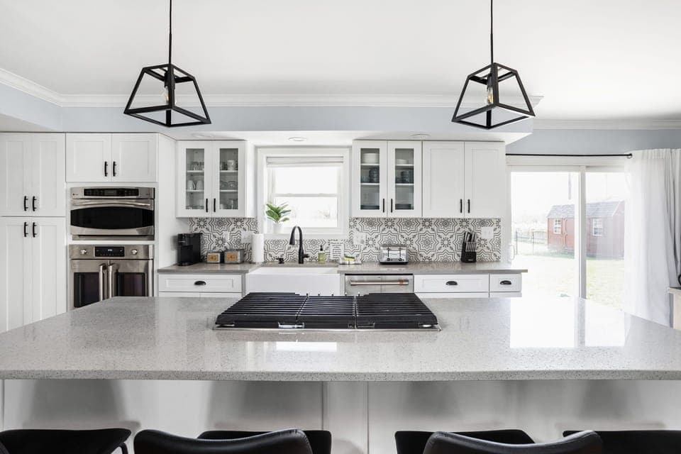 Executive style kitchen with high end appliances and all the needs for a home cooked meal. 