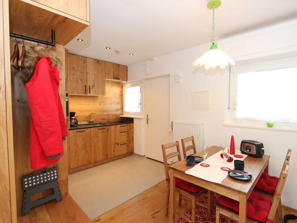 Property, Furniture, Table, Cabinetry, Wood, Interior Design, Flooring, Floor, Kitchen, Window