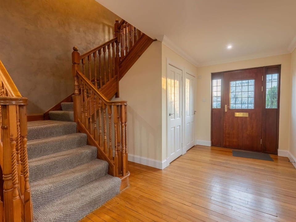 Property, Wood, Interior Design, Stairs, Wood Stain, Floor, Flooring, Paint, Wall