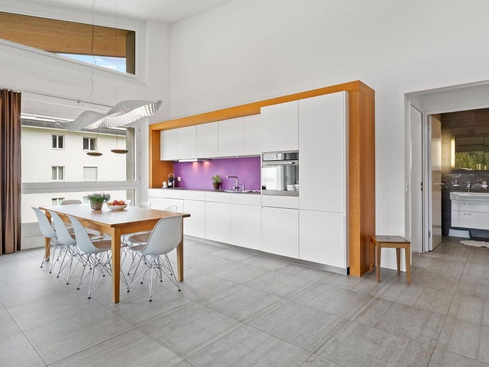 Furniture, Property, Table, Building, Interior Design, Wood, Countertop, Flooring, Kitchen, Floor