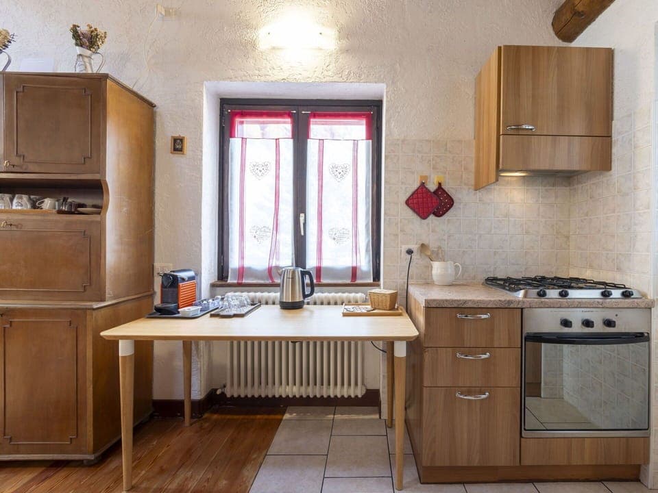 Furniture, Kitchen, Flooring, Wood, Interior Design, Kitchen Appliance, Major Appliance, Countertop, Cabinetry, Floor