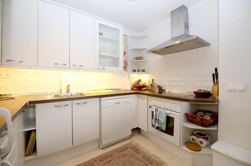 Modern kitchen is fully equipped with quality appliances