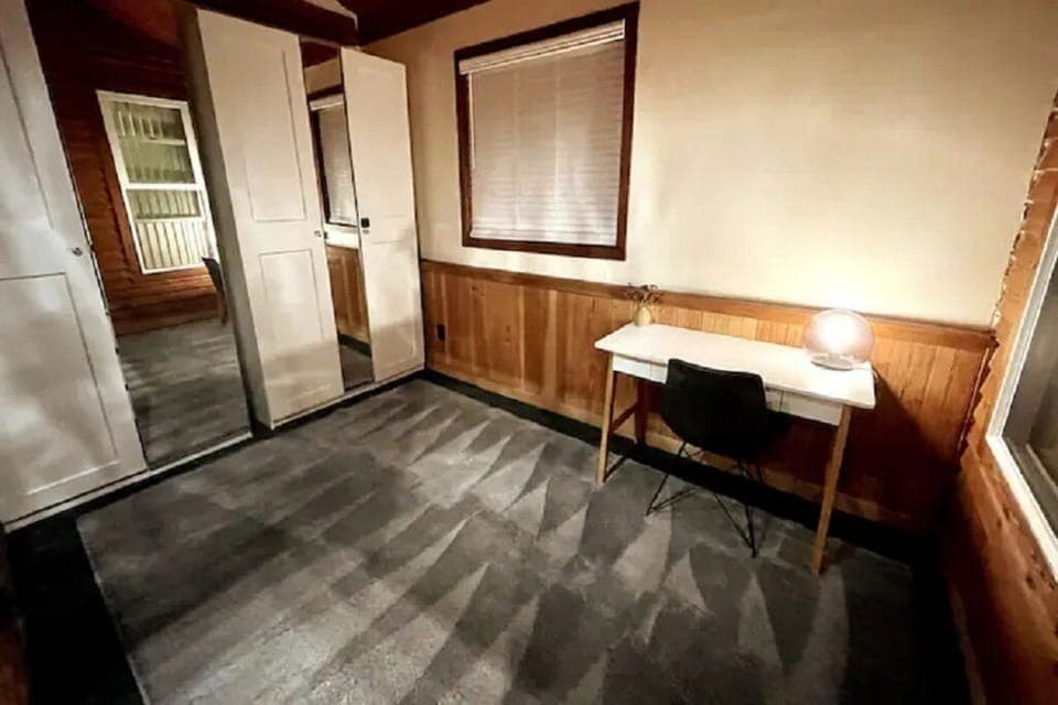 Large office area with closet space