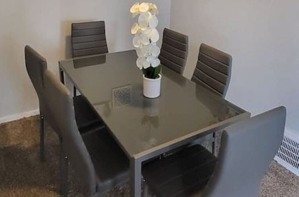 No need to go out. Make your meals at home and gather the family in the spacious dining area.