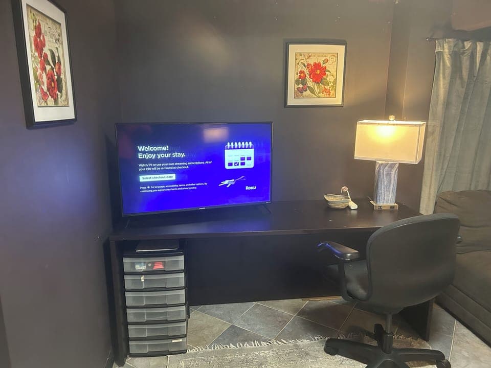 Two smart TV’s.living room and bedroom.