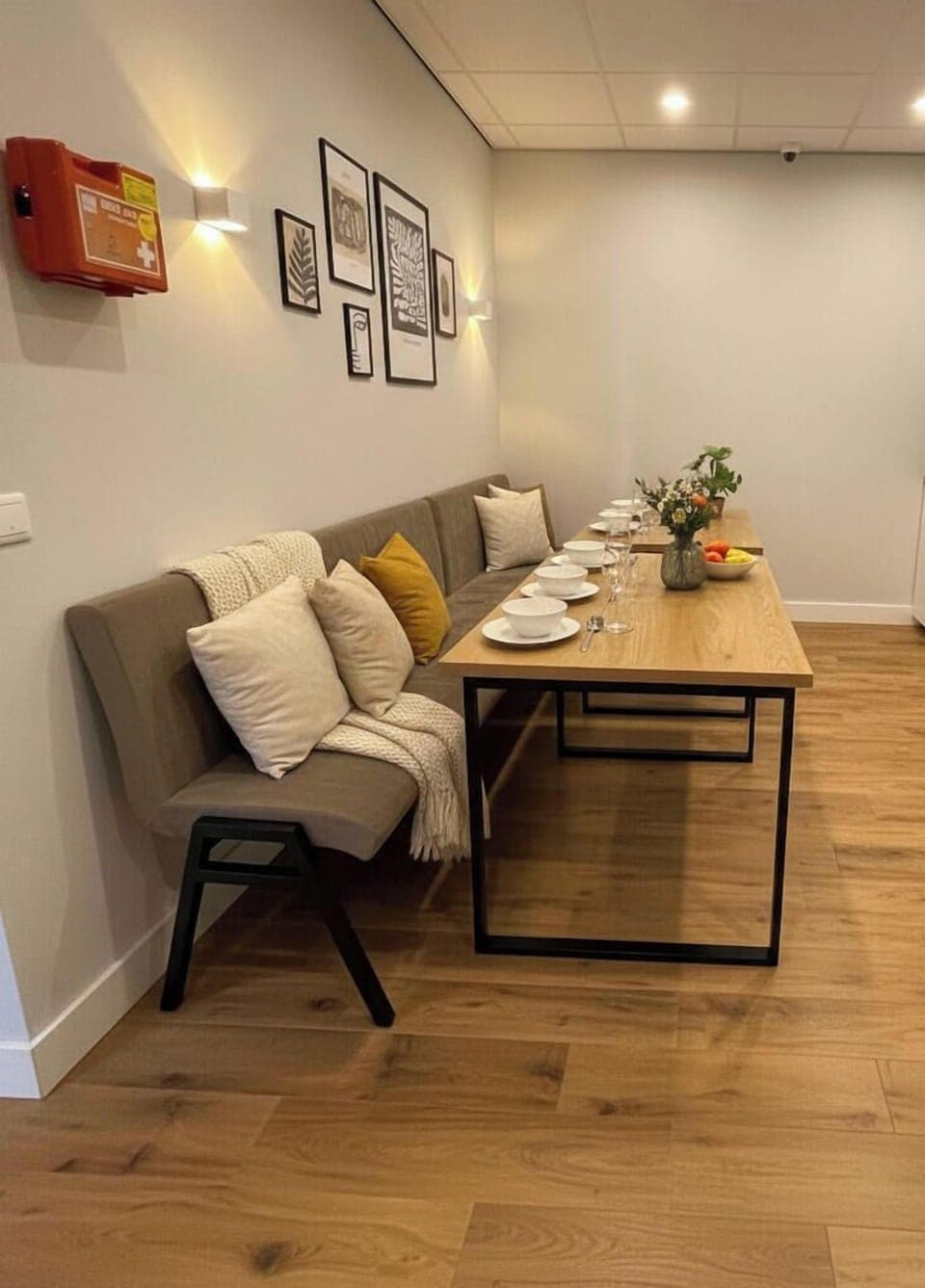 Shared Space for Shared Tastes: Our kitchen awaits at the end of the communal hallways.