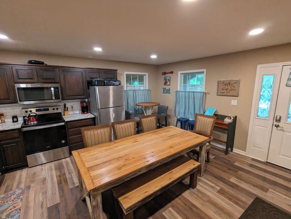 Kitchen with large dining table