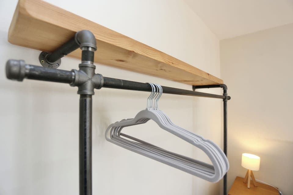 Ground floor bedroom clothes area