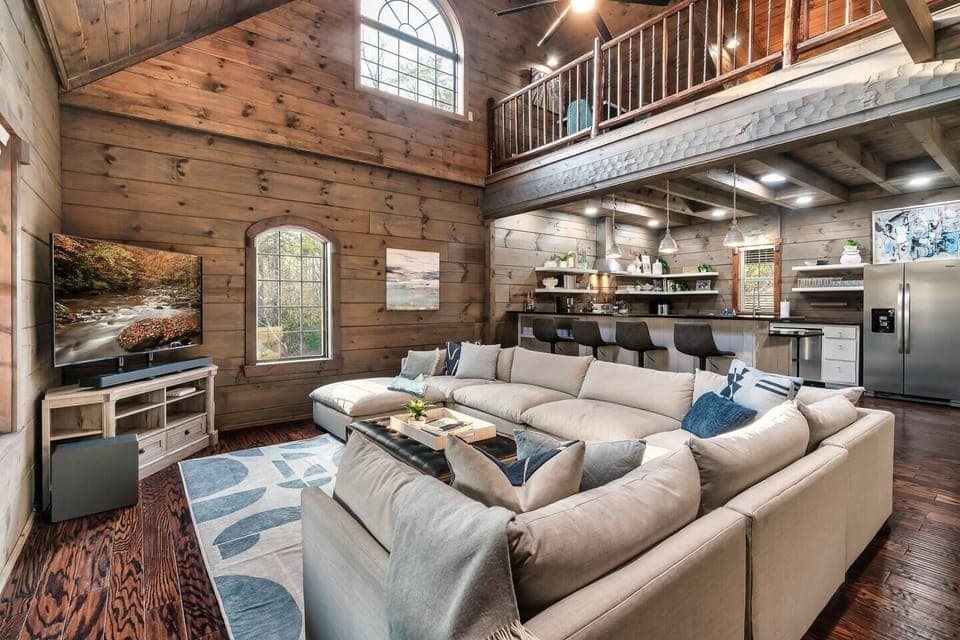 Living Area with Comfortable Seating and Smart TV