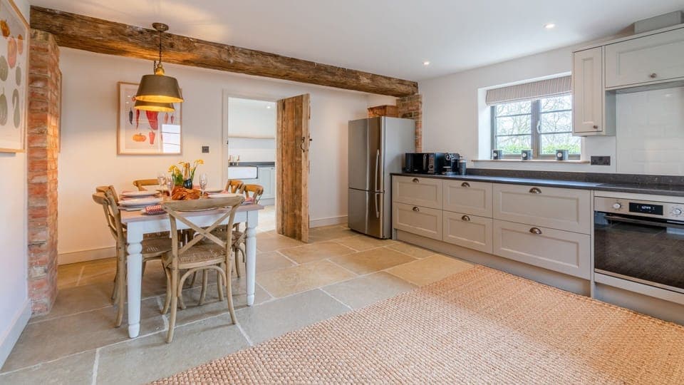 The kitchen/dining area is a spot to rustle up farm shop finds