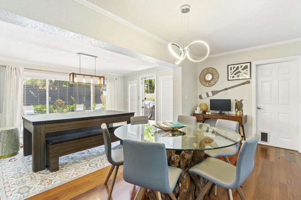 Living room and dining room