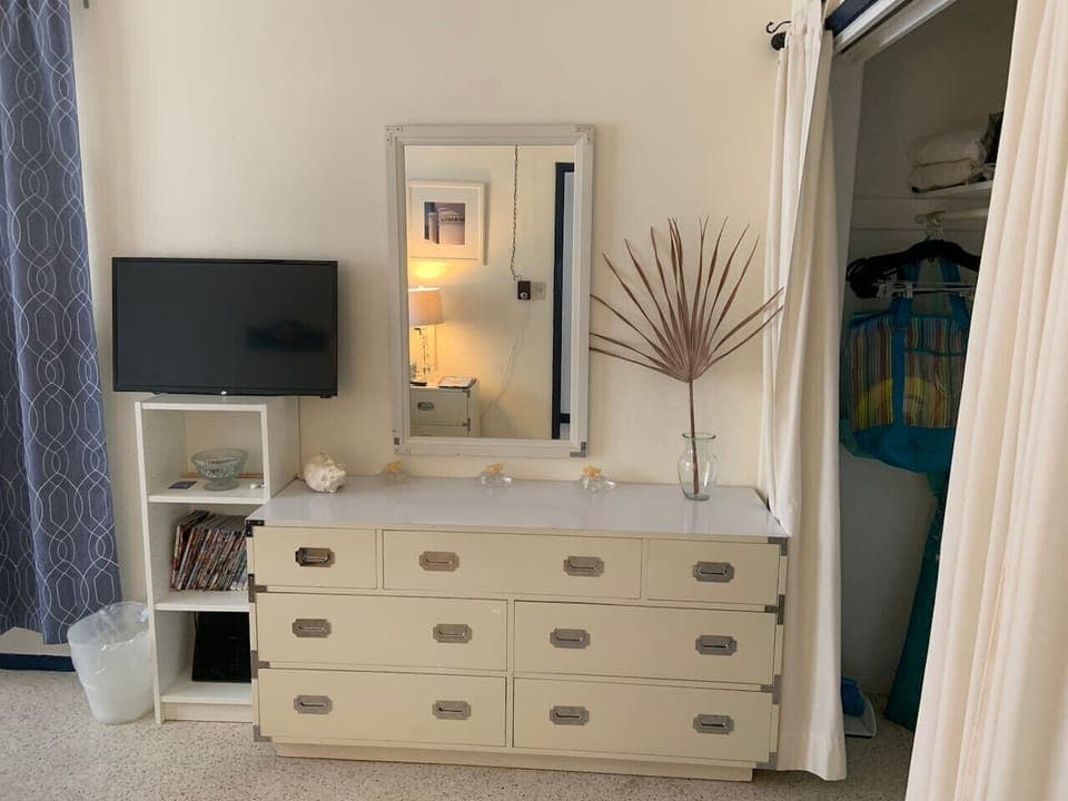 Enter the Yacht Bedroom. Each bedroom now has a smart TV