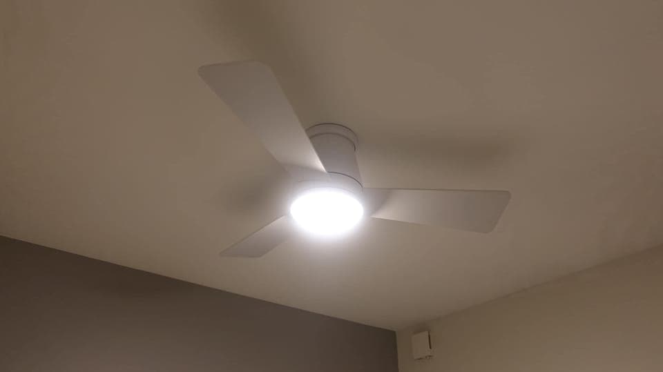 Ceiling fan plus standing fan for the bedroom