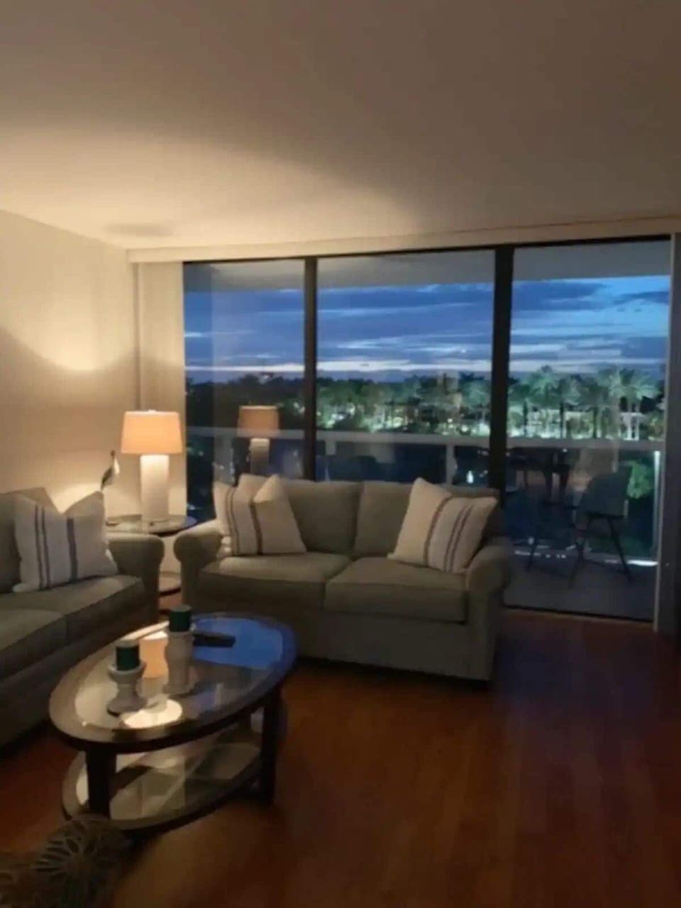 Evening view from living room