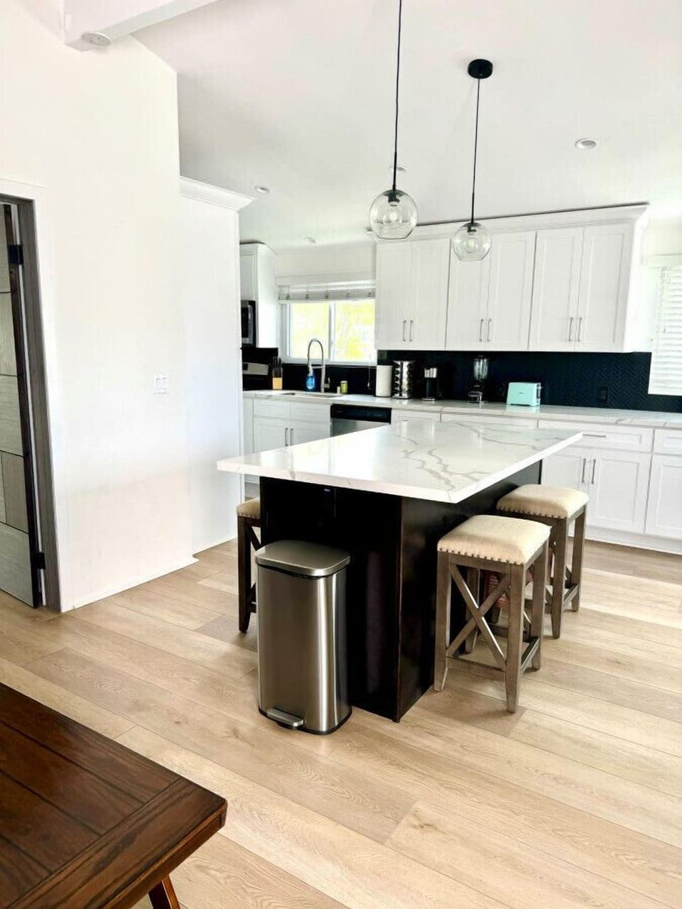 Kitchen space with a spacious layout.