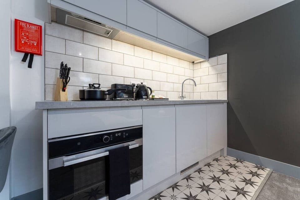 Well-equipped studio kitchen