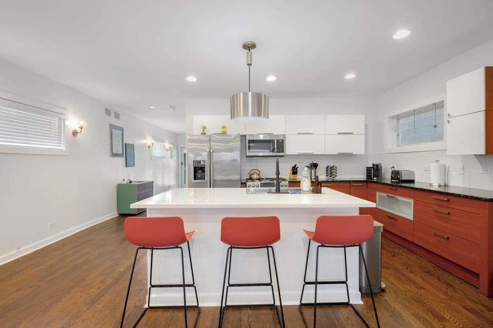 Large, fully-equipped kitchen in the center of the home!