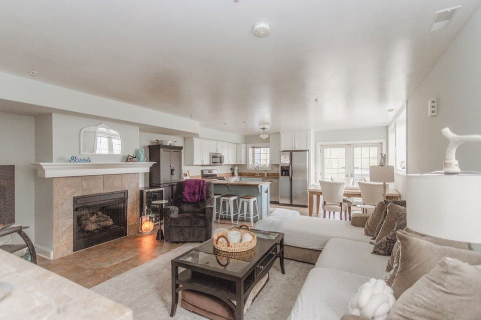 Open concept main floor with views to the beach