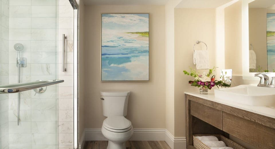Start the morning with a bright vanity and spa calm.