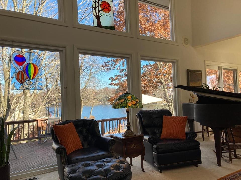 What a fabulous view from the open floor plan living room.