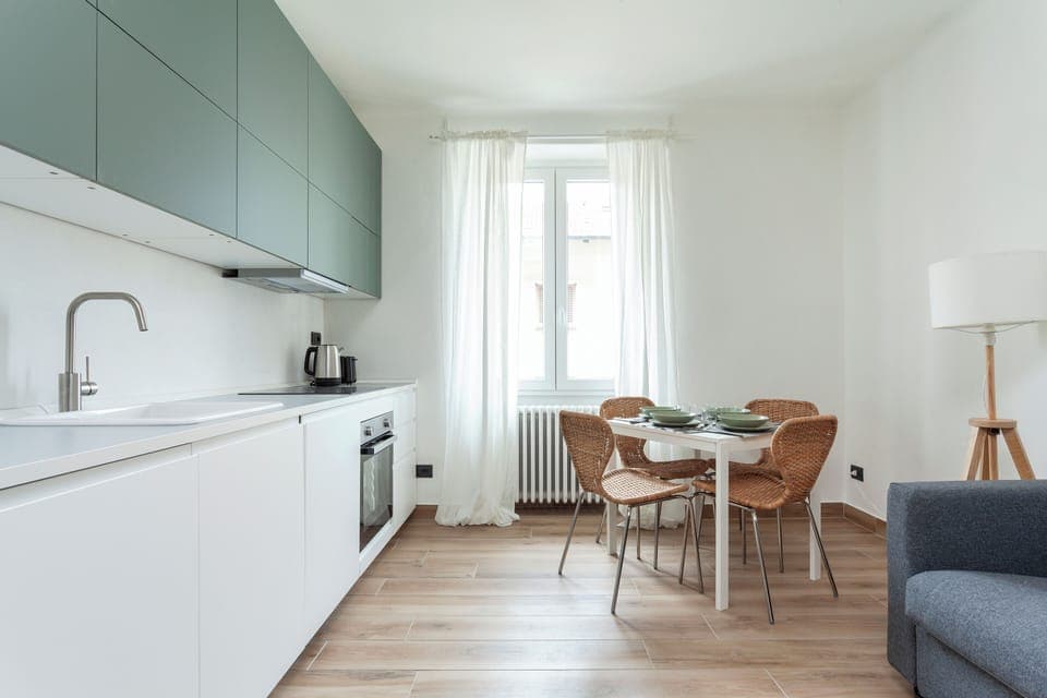 Open-plan kitchen, living and dining space.