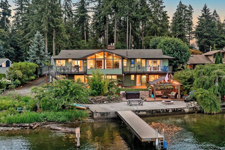 Located on the beautiful Lake Sawyer, this home is a mix of peace and fun. 