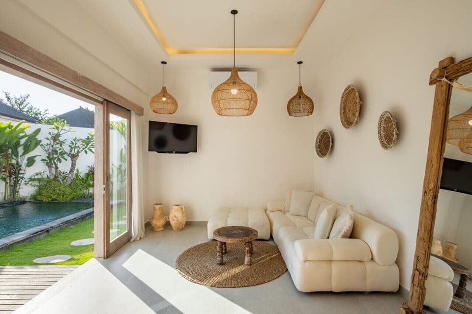 Indoor Comfort Meets Garden Serenity in a Stylish Living Space.