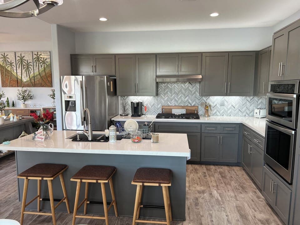 Gourmet kitchen comes with everything you’ll need for your monthly stay