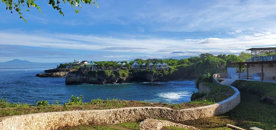 View on the ocean and the Bali volcanoes