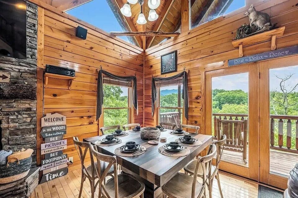 Away in the Mountains' inviting dining table