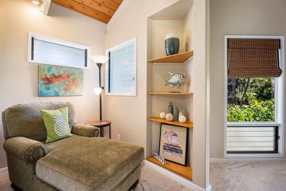 Guest room seating area for a quiet relaxing afternoon.