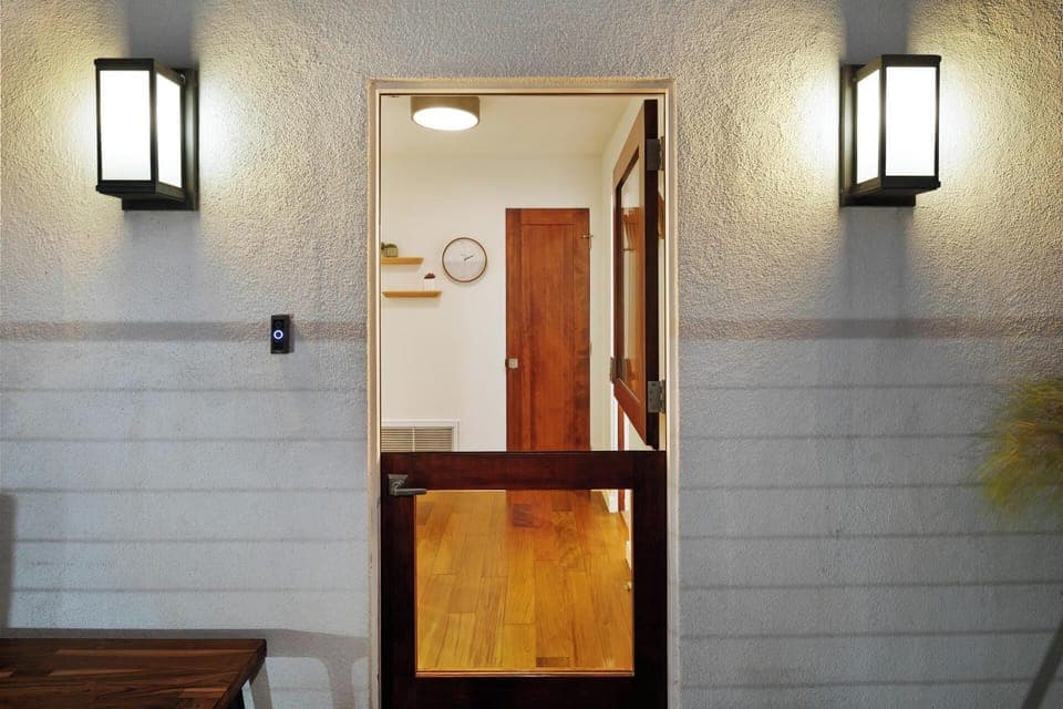 Dutch door front entrance for constant ocean breeze.