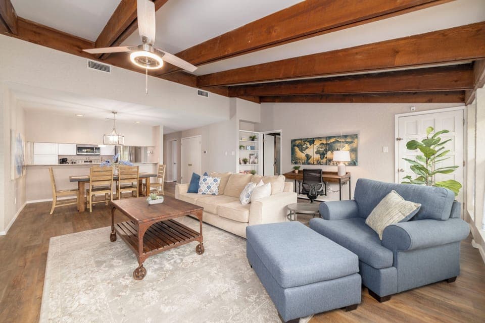 Open Floorplan Living Room/Dining Room/Work Space