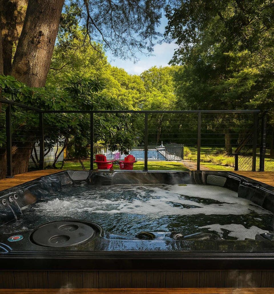 Outdoor spa tub