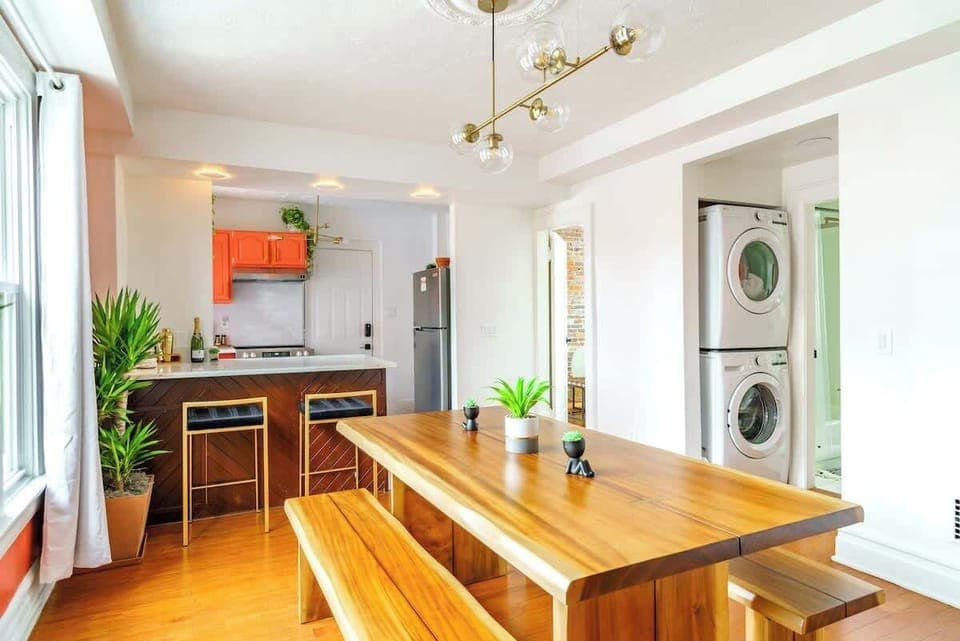 Complete Cooking Setup: Our kitchen includes a refrigerator, and freezer. With all cooking basics provided, including pots and pans, you can prepare meals with ease