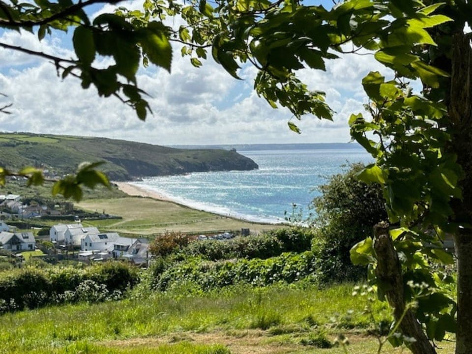 View from Sitting room across Praa Sands beach