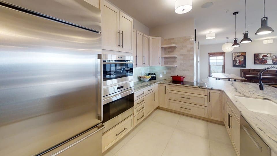 Indoors, Kitchen, Sink, Microwave, Oven