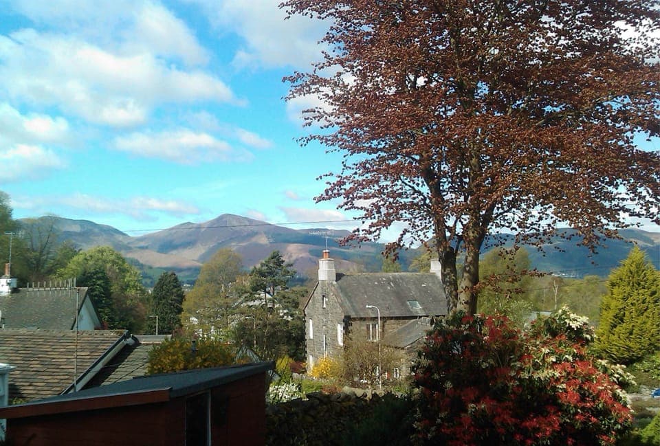 View from the dining area towards Grisedale Pike in the west