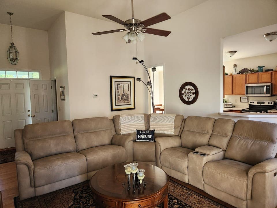 This couch  will recline flat and it also has a control for your neck. It is fab
