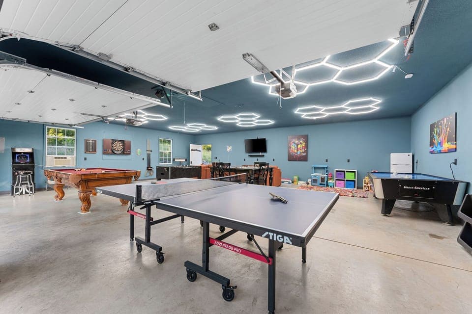 Cool game room garage conversion