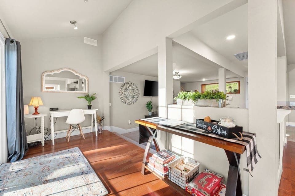 Office nook adjacent to second living area