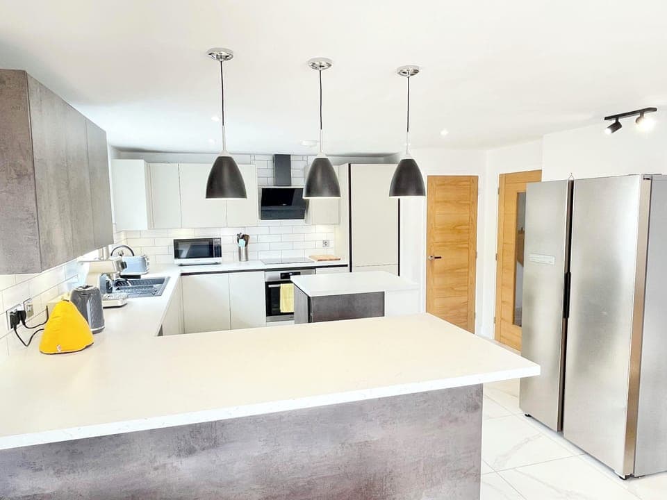 Kitchen  - Modern with Island and Large American Style Fridge-Freezer