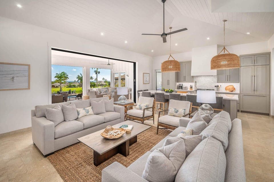 Living Room | Lanikai Hale in Kauai, Hawaii by Luxus Vacation Properties
