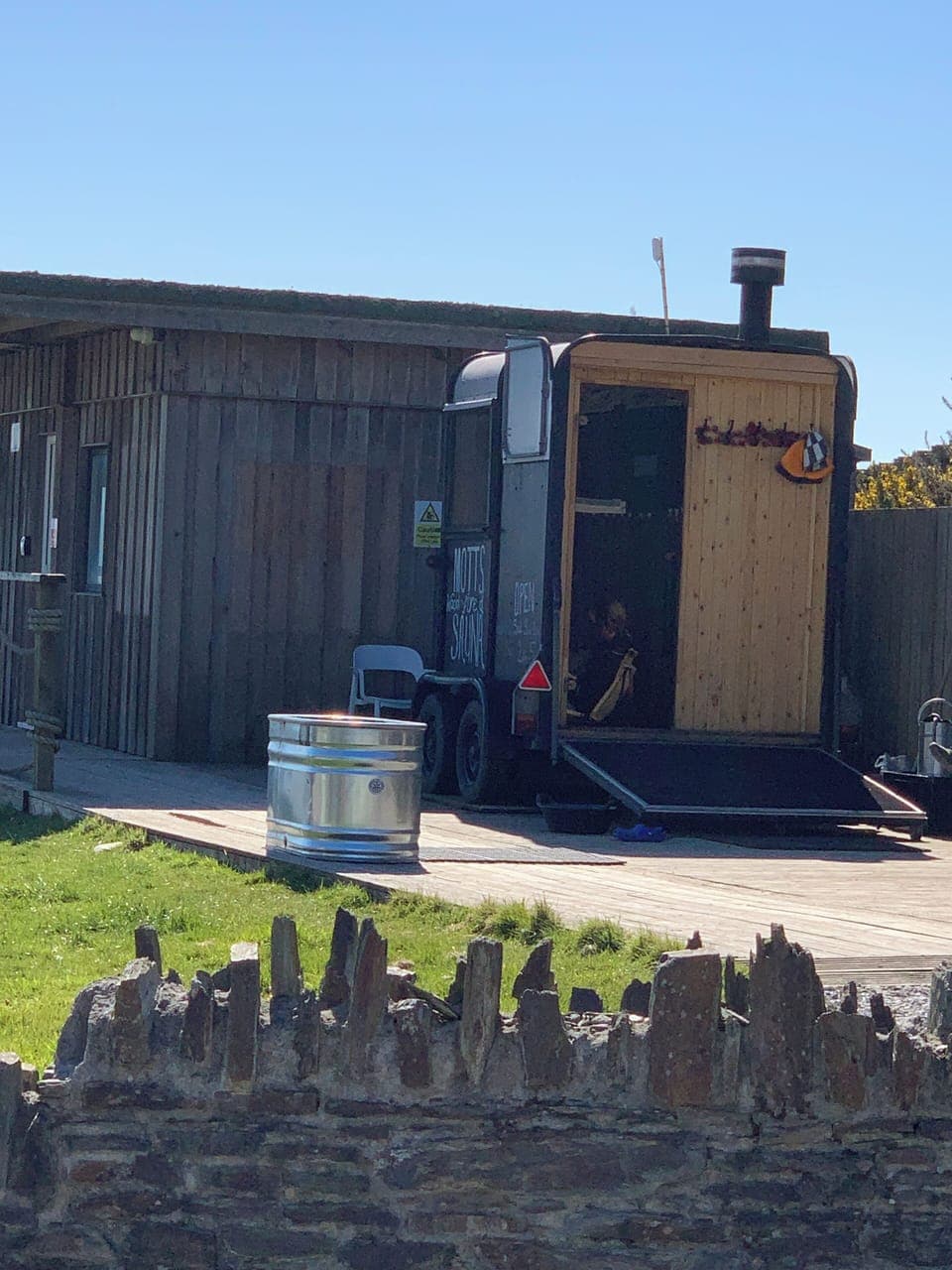 Wood fired sauna at the beach