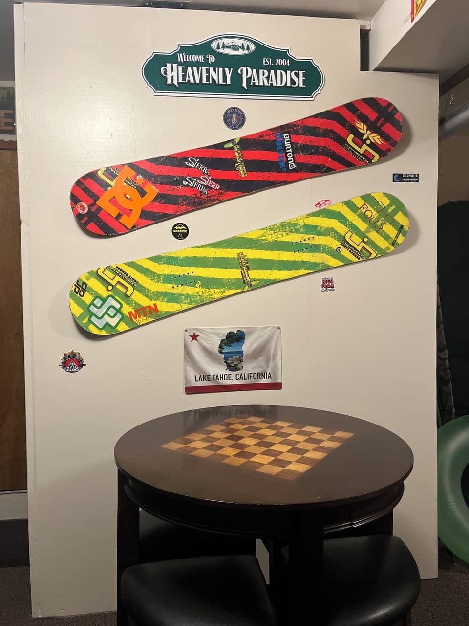 Garage game room chess/ checkers table