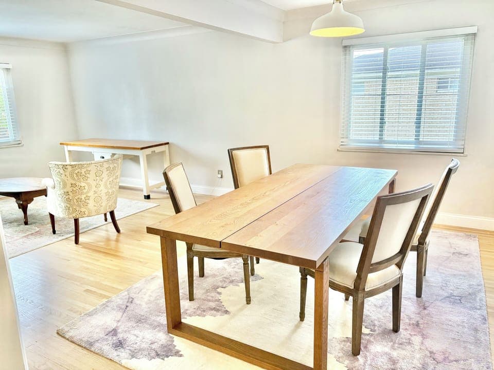Large wooden dining room table