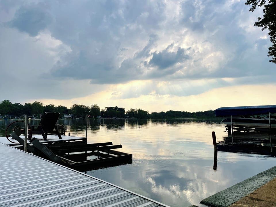 View from our backyard! Waldron Lake - amazing sunsets! 