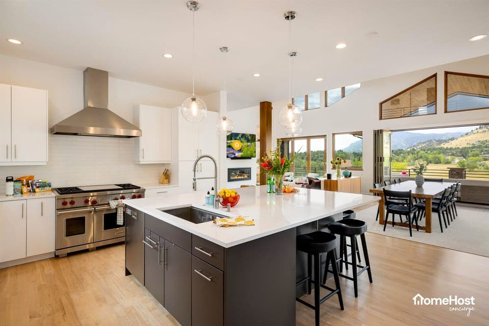 Chef's kitchen with modern appliances