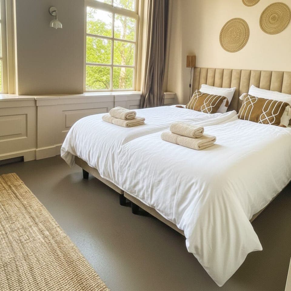 Relax in  this cozy bed at Bed en Koffie Zoutelande. Perfect for couples or family retreat.